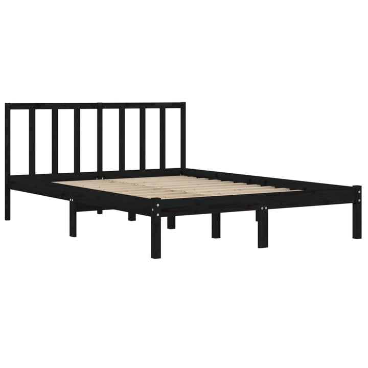 sengeramme 150x200 cm King Size massivt fyrretræ sort