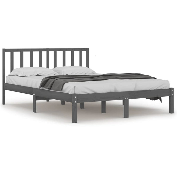sengeramme 200x200 cm massivt fyrretræ grå