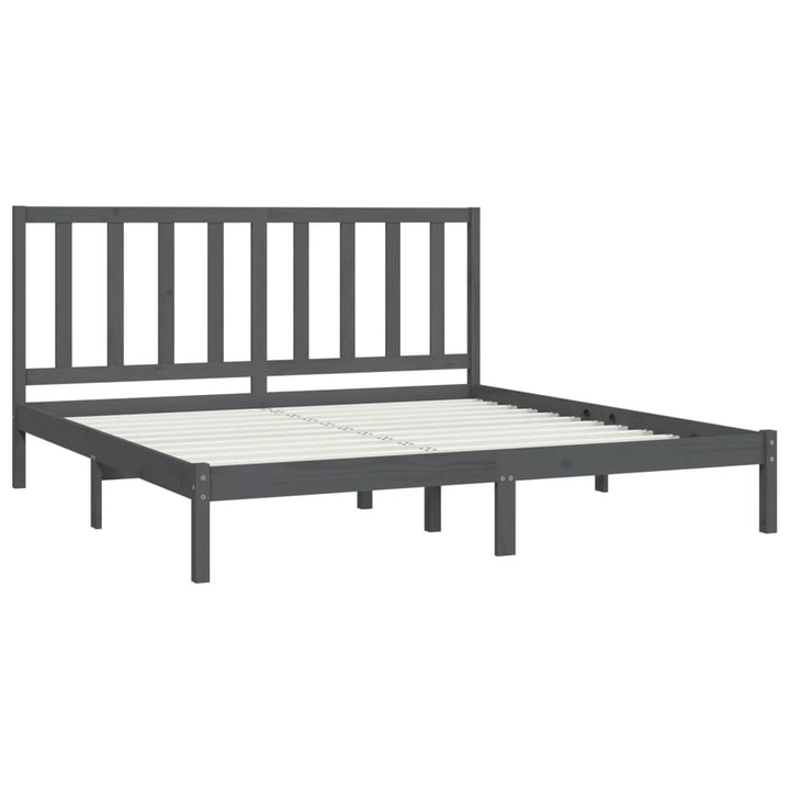 sengeramme 200x200 cm massivt fyrretræ grå