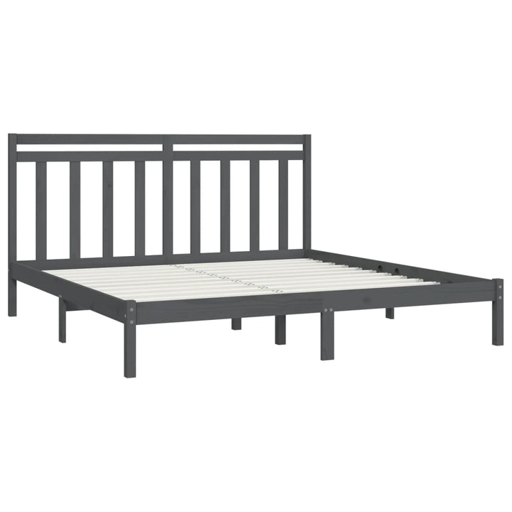 sengeramme 200x200 cm massivt træ grå