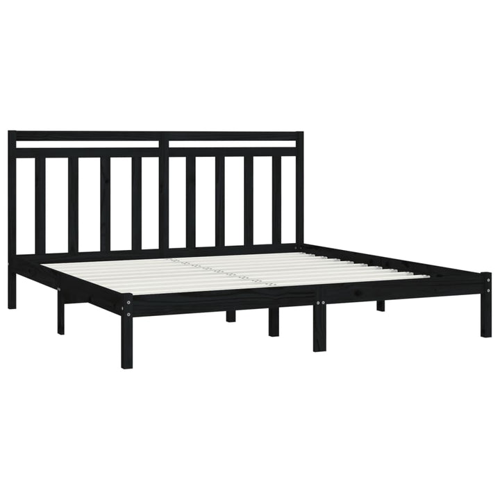 sengeramme 200x200 cm massivt træ sort