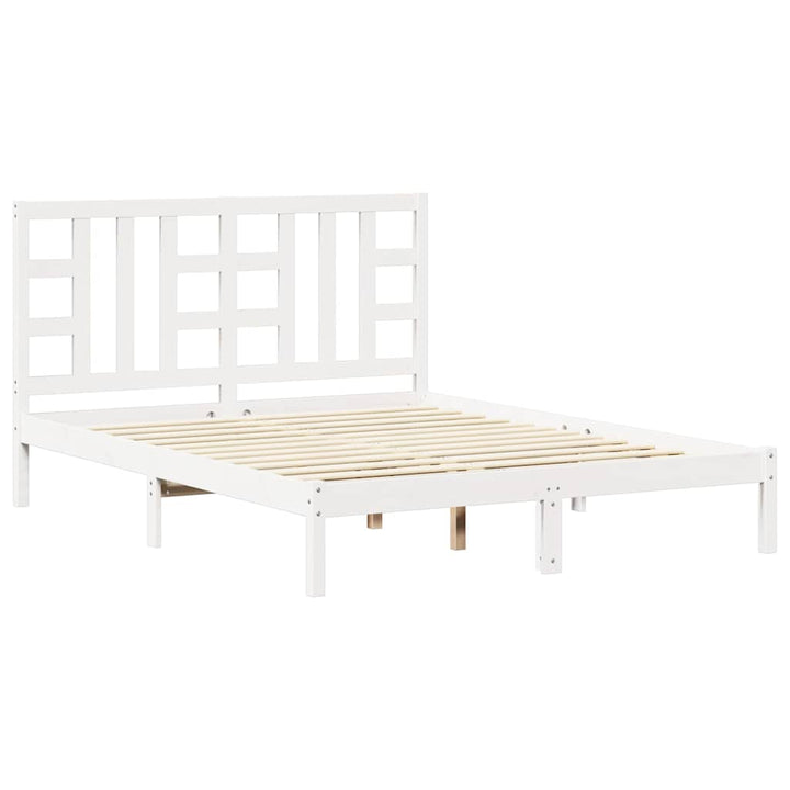 sengeramme 150x200 cm King Size massivt fyrretræ hvid
