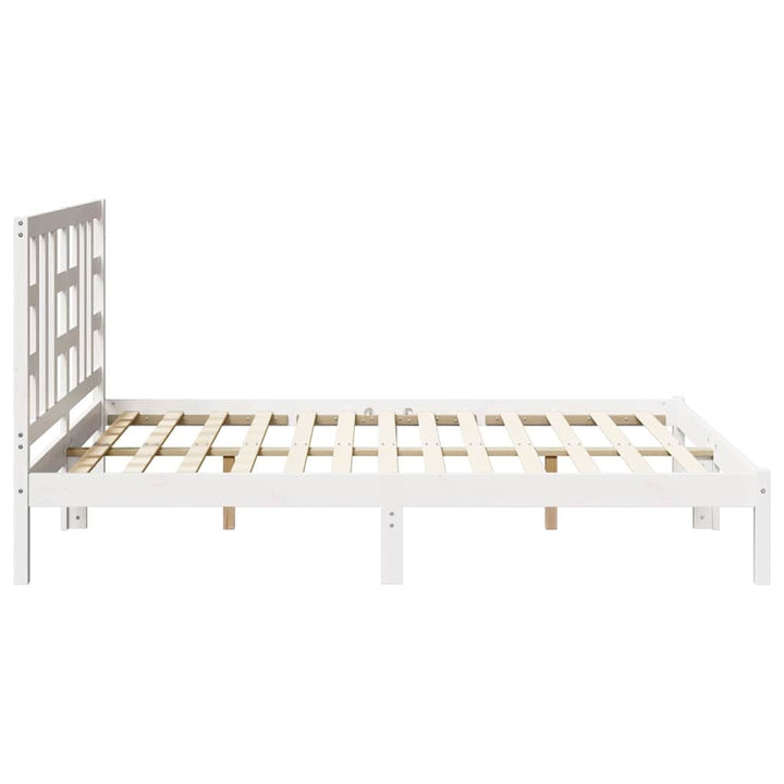 sengeramme 150x200 cm King Size massivt fyrretræ hvid