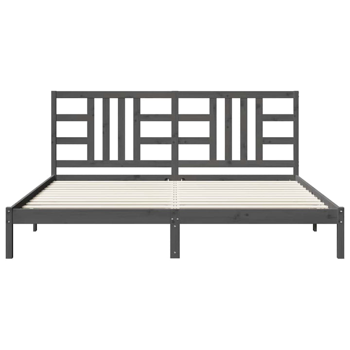 sengeramme 200x200 cm massivt træ grå