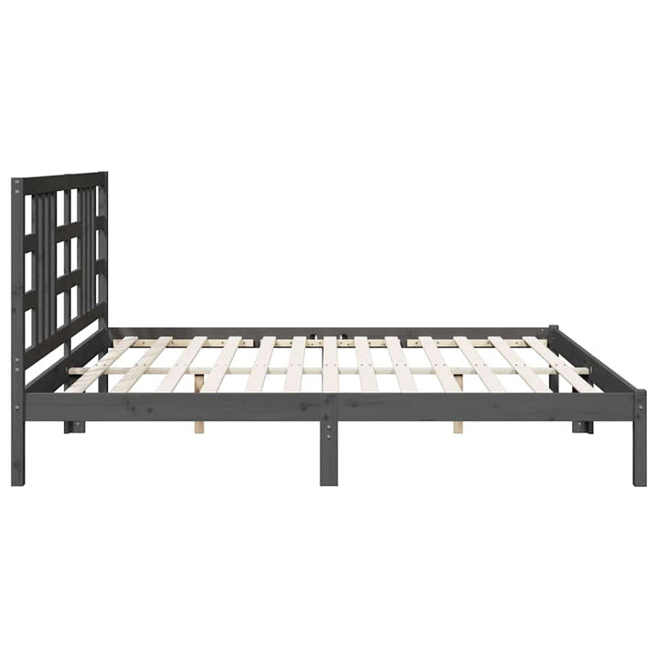 sengeramme 200x200 cm massivt træ grå