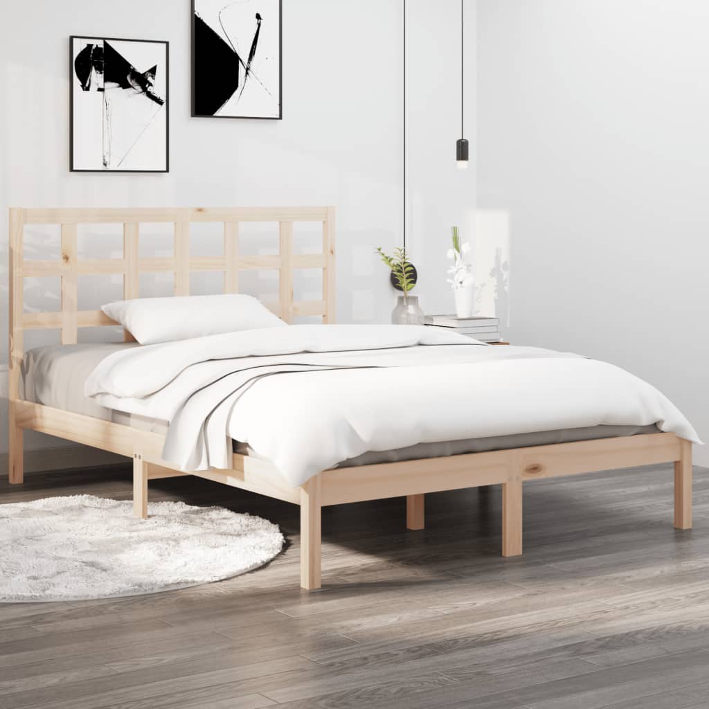 sengeramme 135x190 cm massivt træ