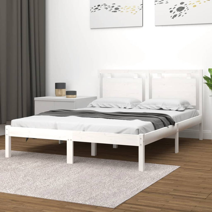 sengeramme 120x200 cm massivt træ hvid