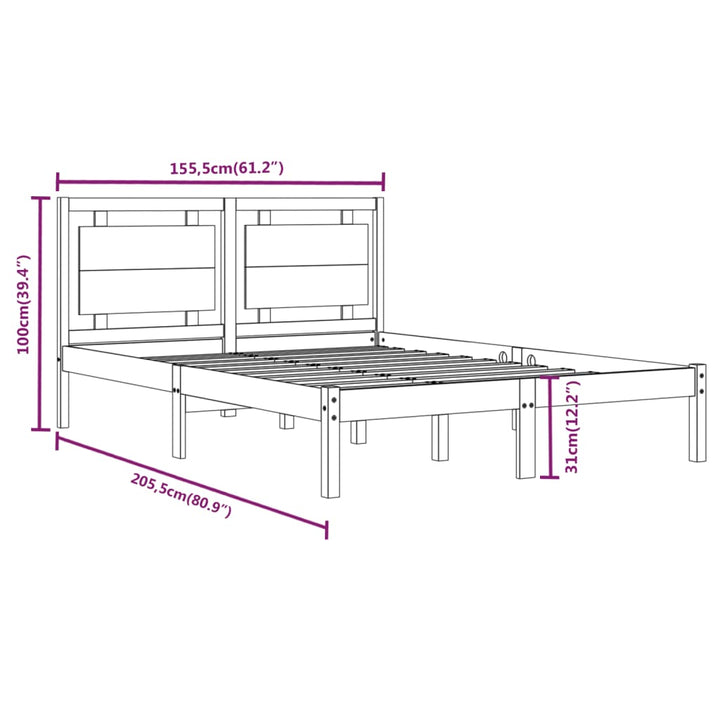 sengeramme 150x200 cm massivt træ