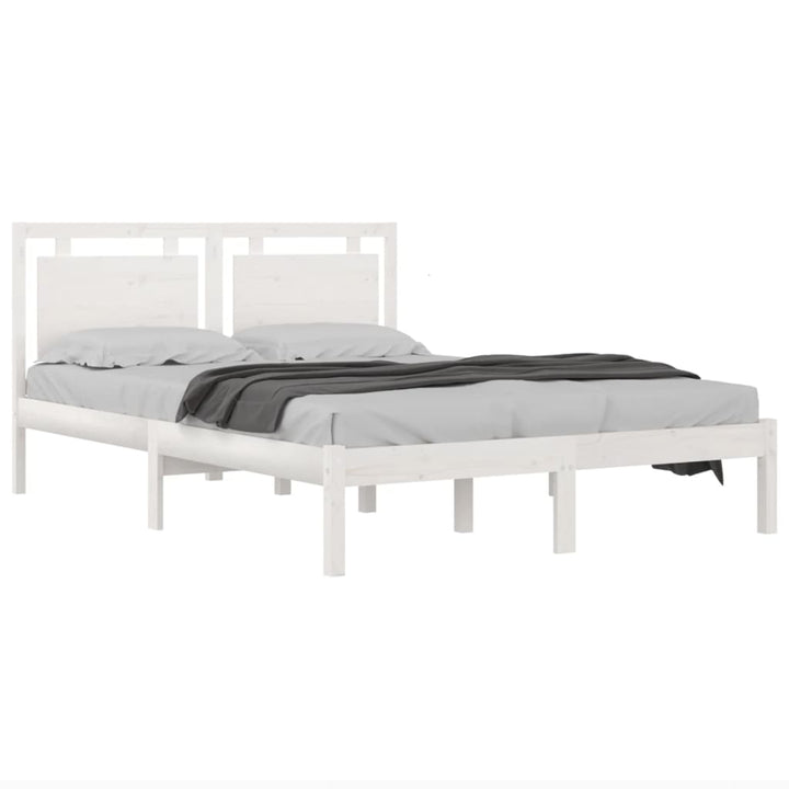 sengeramme 200x200 cm massivt træ hvid