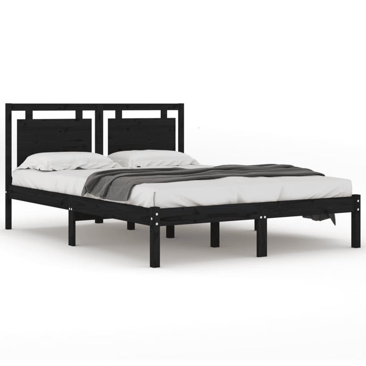 sengeramme 200x200 cm massivt træ sor