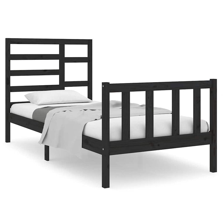 sengeramme 75x190 cm Small Single massivt træ sort