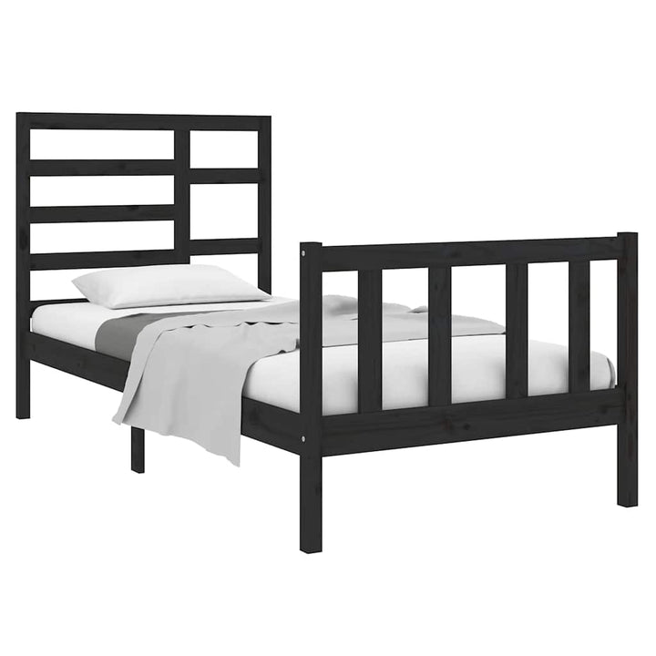 sengeramme 75x190 cm Small Single massivt træ sort