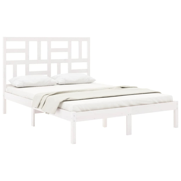 sengeramme 140x190 cm massivt træ hvid