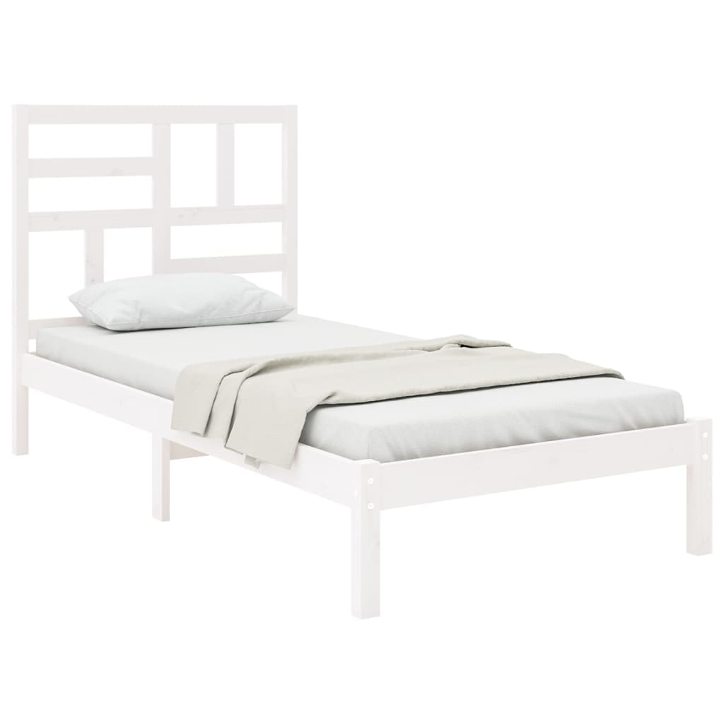 sengeramme 90x200 cm massivt træ hvid