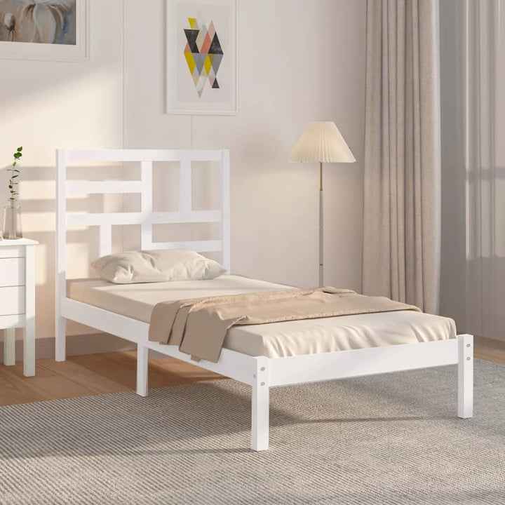 sengeramme 90x200 cm massivt træ hvid