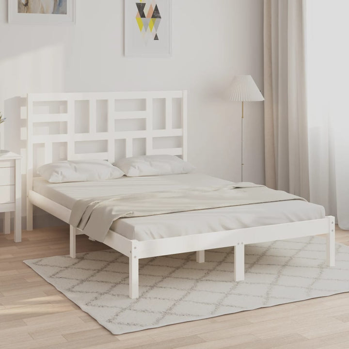 sengeramme 120x200 cm massivt træ hvid