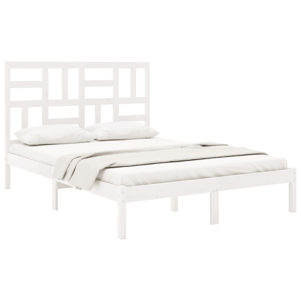 sengeramme 140x200 cm massivt træ hvid