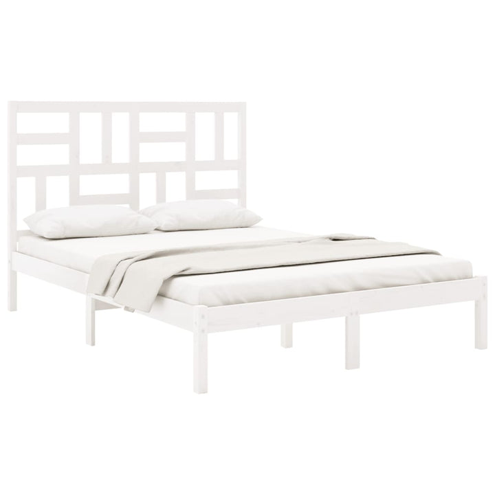 sengeramme 140x200 cm massivt træ hvid