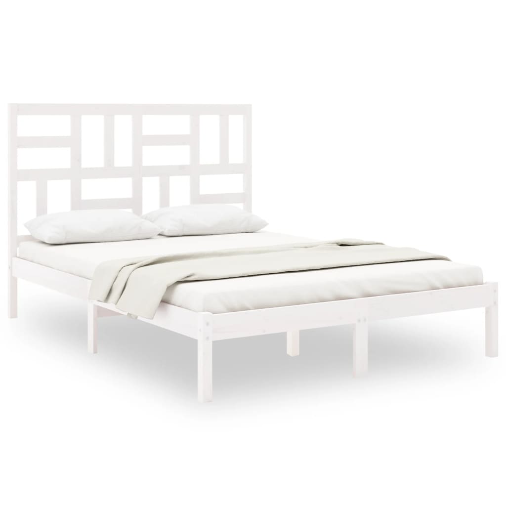sengeramme 160x200 cm massivt træ hvid