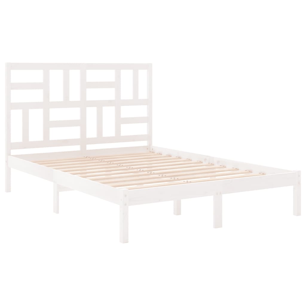 sengeramme 160x200 cm massivt træ hvid