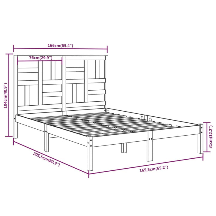 sengeramme 160x200 cm massivt træ hvid