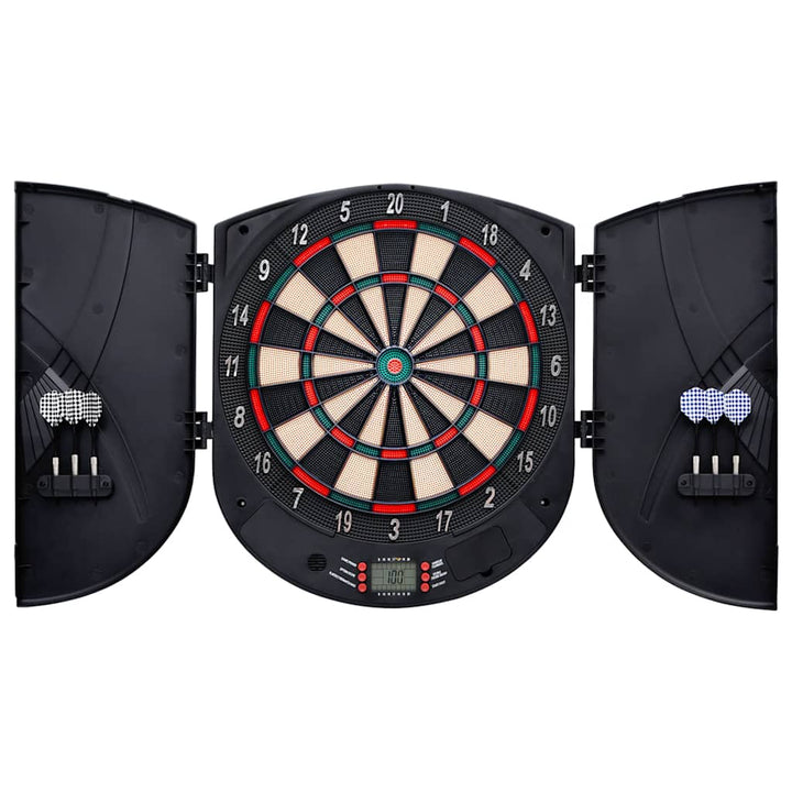 elektronisk dartskive med dartpile polypropylen sort