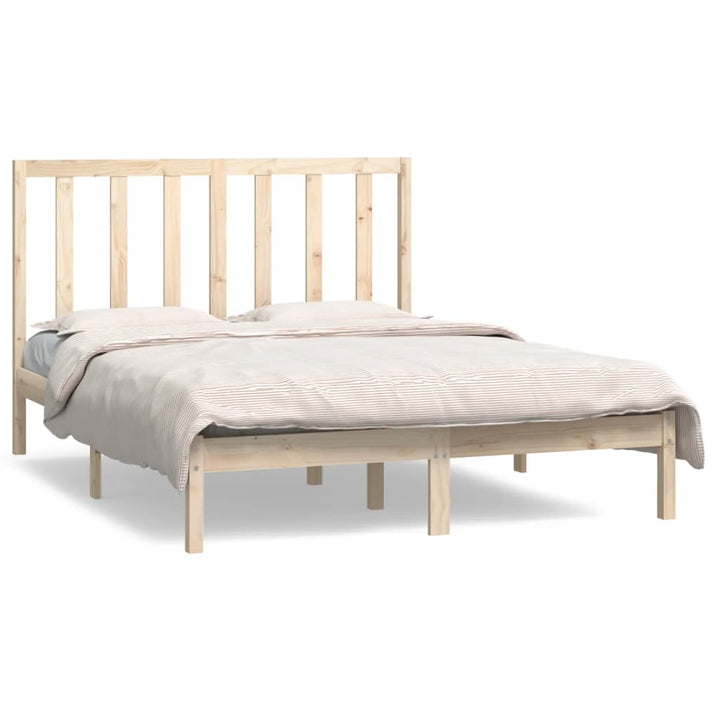 sengeramme uden madras 135x190 cm massivt fyrretræ hvid