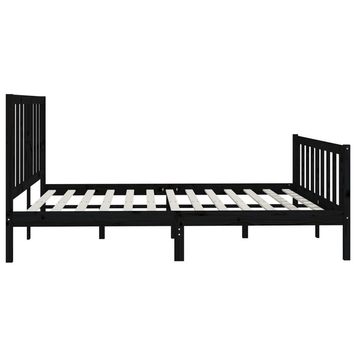 sengeramme 200x200 cm massivt træ sort