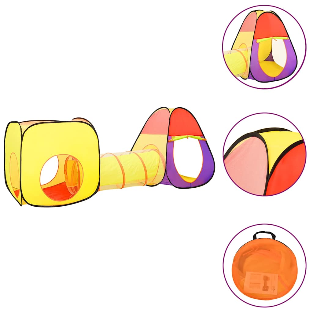 legetelt til børn med 250 bolde 255x80x100 cm flerfarvet