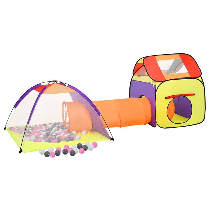 legetelt til børn 338x123x111 cm 250 bolde flerfarvet