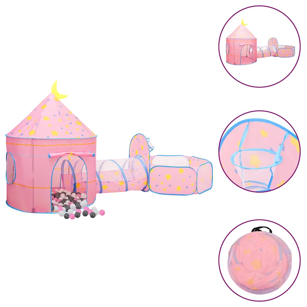 legetelt til børn med 250 bolde 301x120x128 cm pink