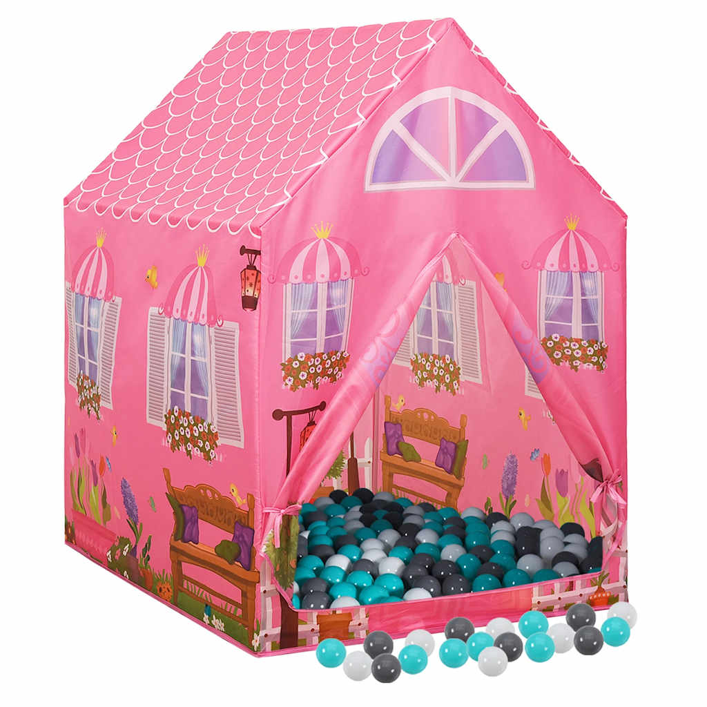 legetelt til børn 69x94x104 cm med 250 bolde pink