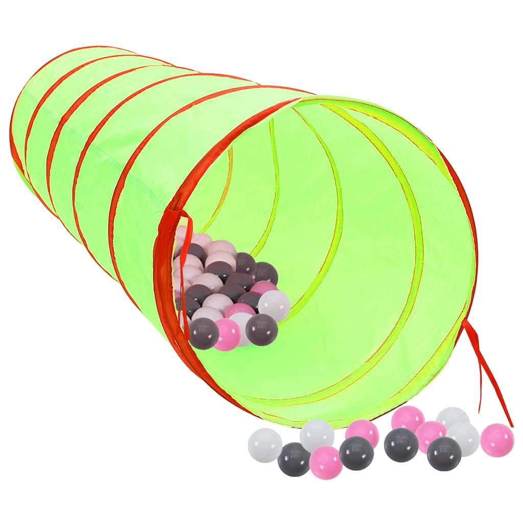 legetunnel til børn 175 cm 250 bolde polyester grøn