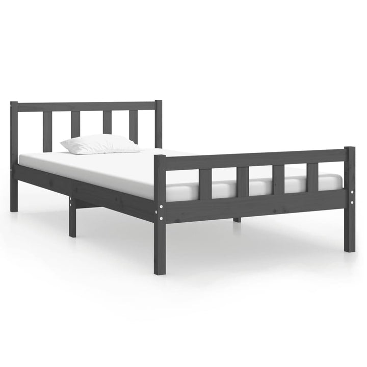 sengeramme 100x200 cm massivt træ grå