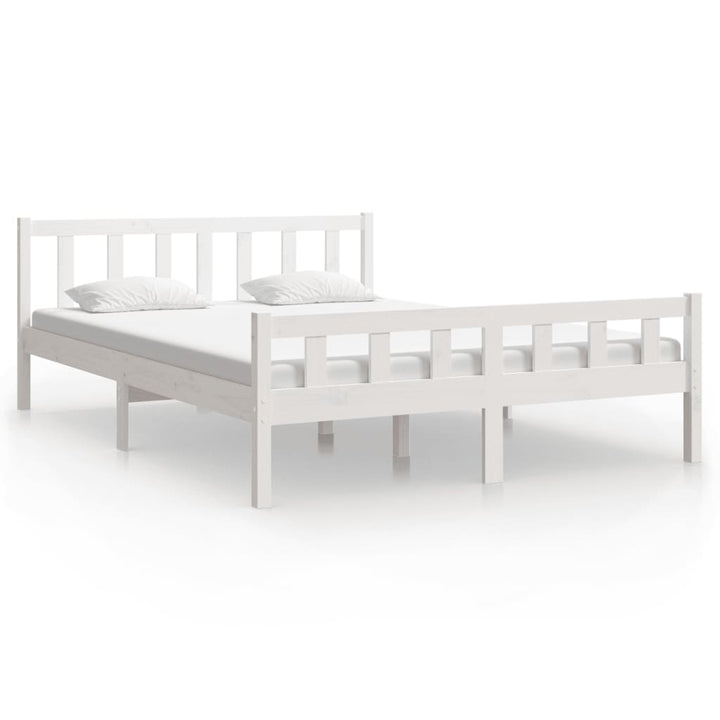 sengeramme 150x200 cm King Size massivt fyrretræ hvid