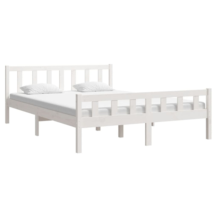 sengeramme 150x200 cm King Size massivt fyrretræ hvid