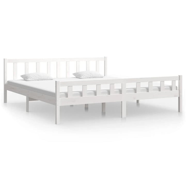sengeramme 160x200 cm massivt træ hvid