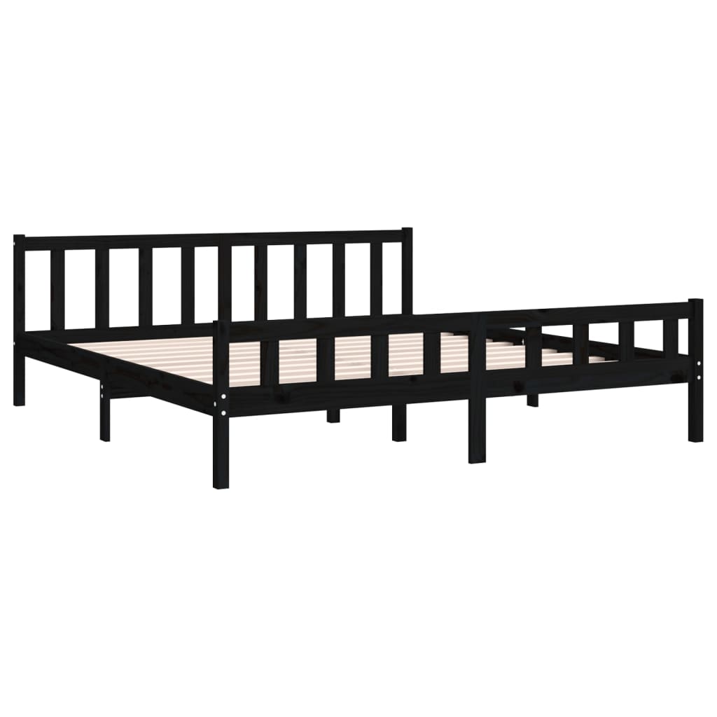 sengeramme 160x200 cm massivt træ sort