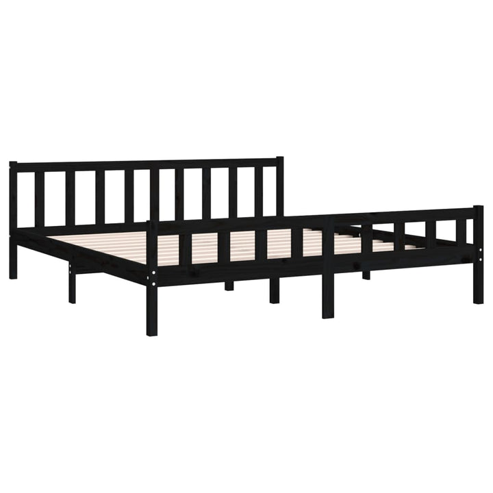 sengeramme 160x200 cm massivt træ sort