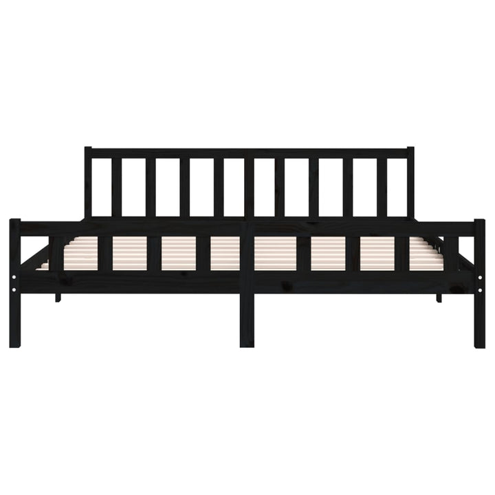 sengeramme 160x200 cm massivt træ sort