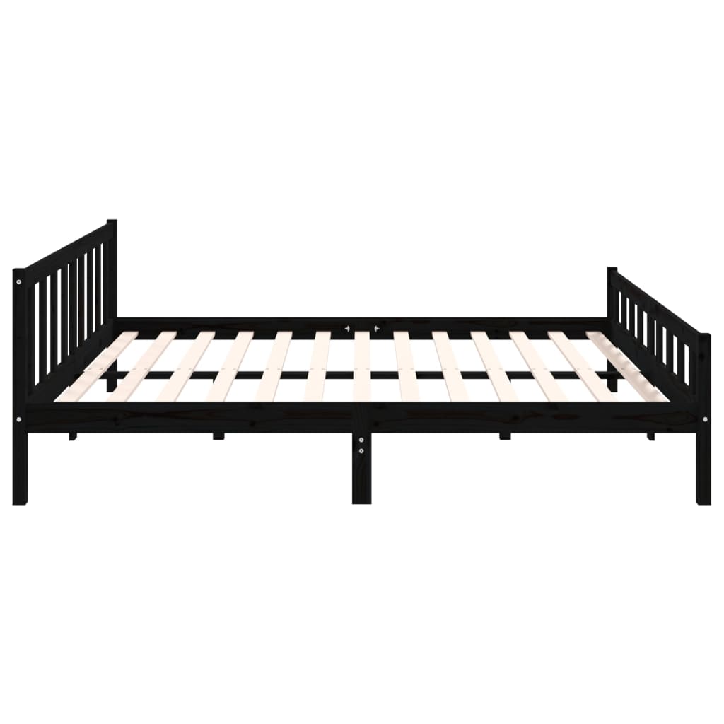 sengeramme 160x200 cm massivt træ sort