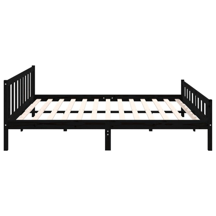 sengeramme 160x200 cm massivt træ sort