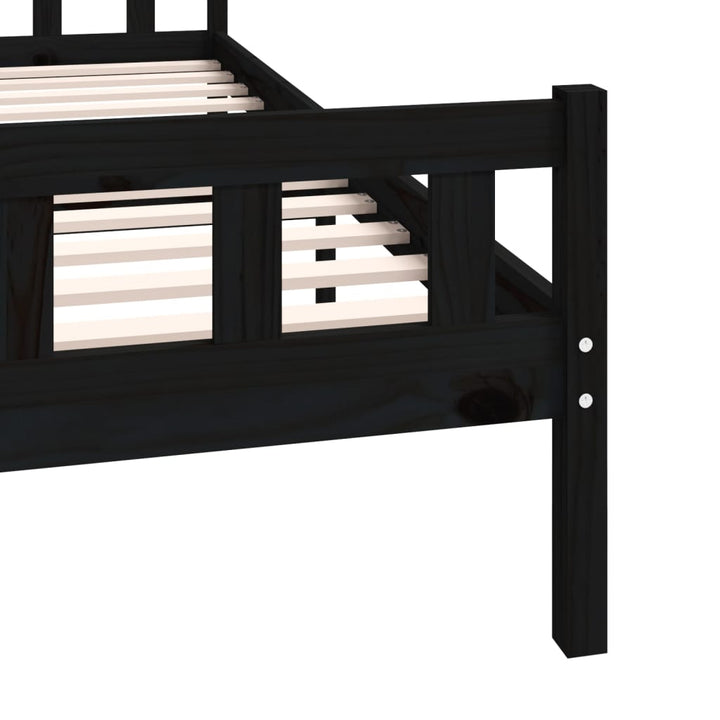 sengeramme 160x200 cm massivt træ sort