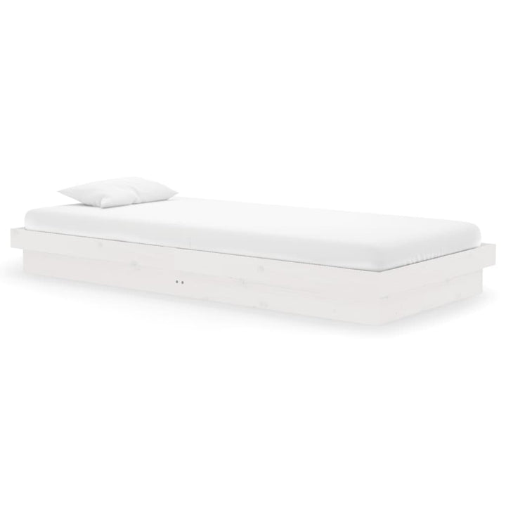 sengeramme 90x200 cm massivt træ hvid
