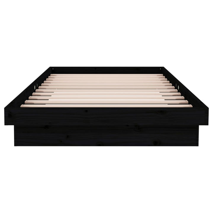 sengeramme 100x200 cm massivt træ sort