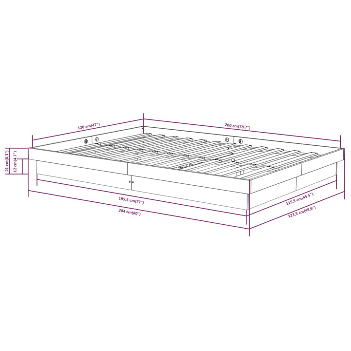 sengeramme 120x200 cm massivt træ