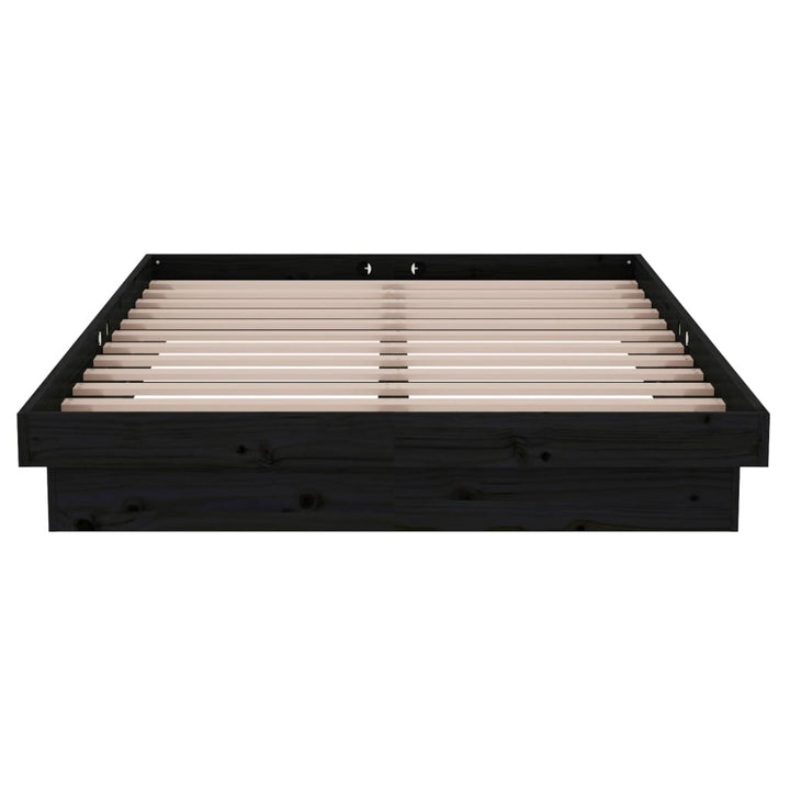 sengeramme 120x200 cm massivt træ sort