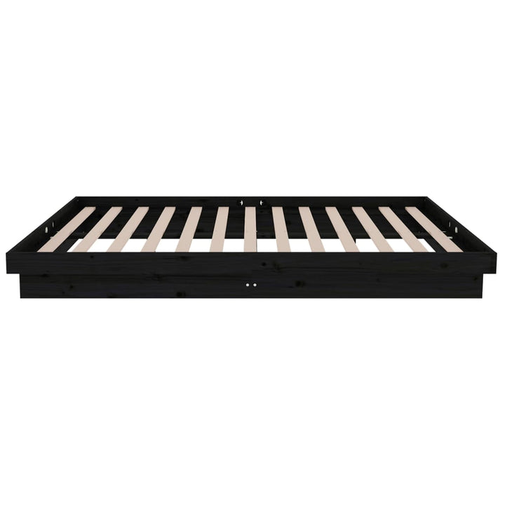 sengeramme 120x200 cm massivt træ sort