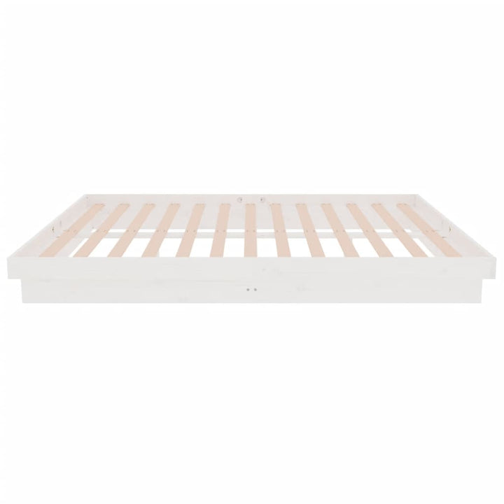 sengeramme 140x200 cm massivt træ hvid