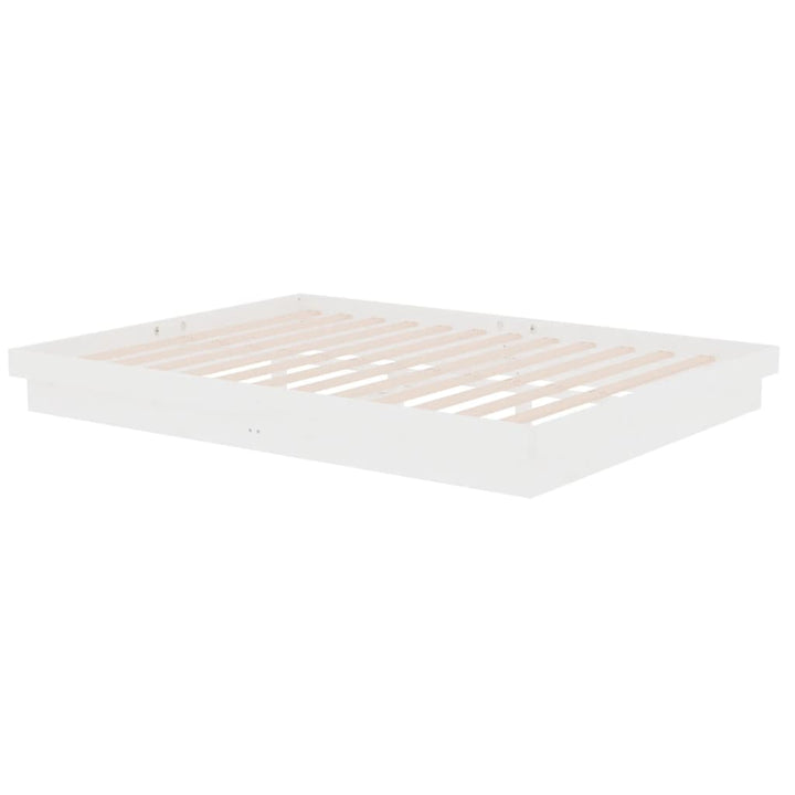 sengeramme 150x200 cm King Size massivt fyrretræ hvid
